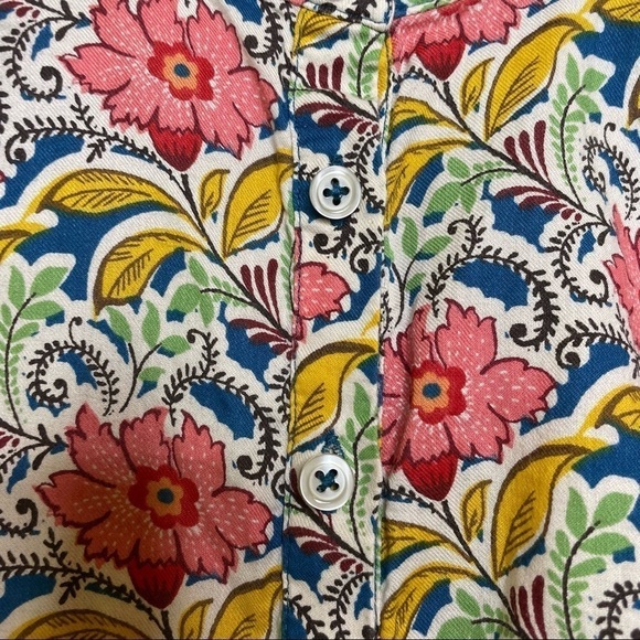 Talbots Multi Color Floral Novelty Print Long Sleeve Button Down Shirt - Picture 2 of 7